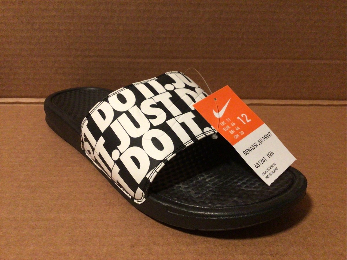 Nike Benassi JDI Print white/black size 12 Mens | eBay