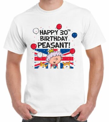 Happy 30th Birthday Peasant Men's T-Shirt - Queen Union Jack Gift Present