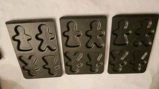 Vintage Gingerbread Cookie Molds/Kids Baking Pans Set/3 By Nestlé Toll House