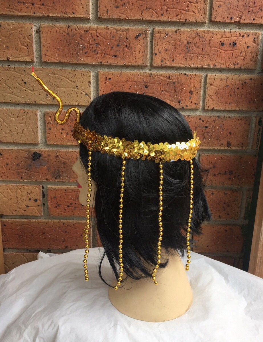 Widmann 05906 Deluxe Egyptian Snake Headband with Gemstones, Gold, 1 stück (1er Pack