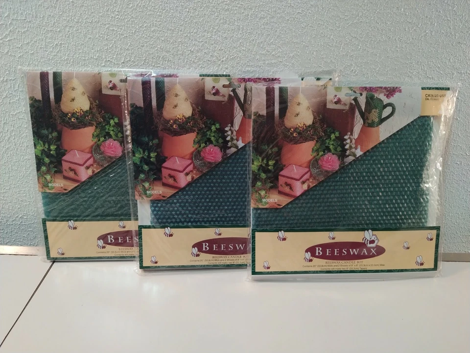 Kit de hoja de vela de cera de abejas lote de mecha cónica verde fabricación artesanal lote 3 Foto 4 de 4