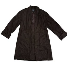 Donnybrook Women  s Vintage 100 Wool Over Coat Size 6 Brown Open Front Long