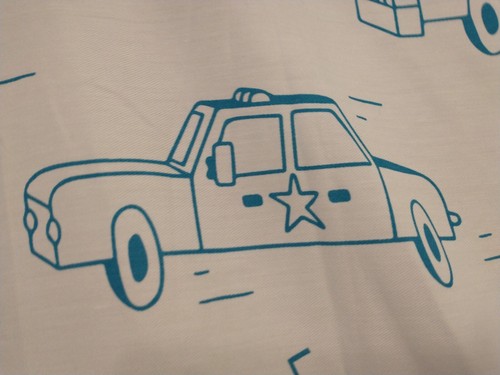 PILLOWFORT PLANES TRUCKS 72" X 72" Fabric Shower Curtain White/Blue BOYS UNISEX - Picture 5 of 12