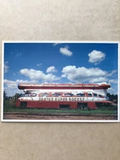 Santa’s Super Rocket Red And White Old Bus? Weird Vehicle, State Iowa? Postcard