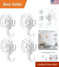 Minimalist 4-Pack Clear Suction Hooks - Perfect for Shower & Home Essentials