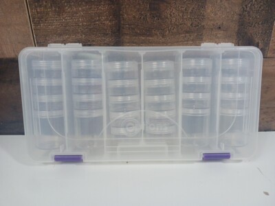 Large Plastic Bead Storage Organizer Box 26 Jars - Containers for Beads & Supply