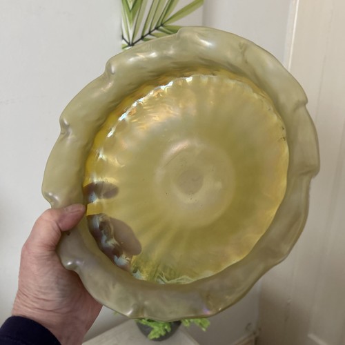 Antique Art Nouveau Czech Loetz Glass Bowl Bohemian Iridescent Glass - Picture 14 of 18