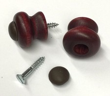 Wood Piano Fallboard/Key Cover/Desk/Cabinet Knobs, 1 Pair, Red Mahogany Stain