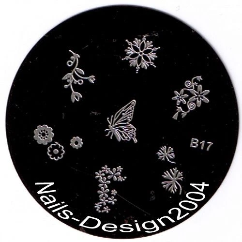 WORLD OF NAILS-DESIGN LTD. Trend ♦ Stamping Schablone ♦ Stamp Plate ♦ Metall ♦ B17