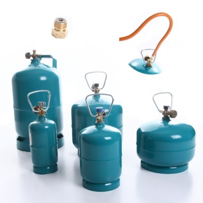 Gasflasche Propan Butan Flasche bis 5kg für Gasbrenner Grill Umfüllschlauch 1,5m