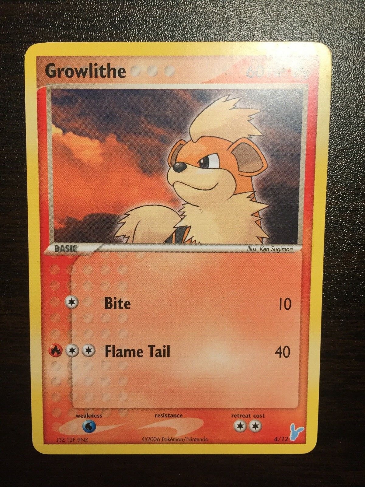 Pokemon Card 2006 Trainer Kit Growlithe 4/12. FREE SHIPPING!	