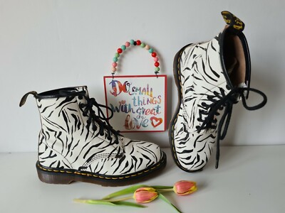 Dr martens Zebra 1460 MIE England vintage black white boots UK