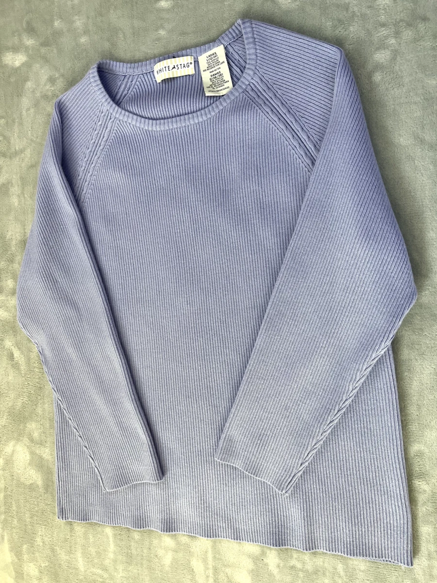 White Stag Women s Sweater Purple Knit Long Sleeve Pullover