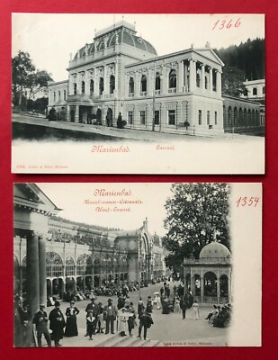 2 x AK MARIENBAD in Böhmen um 1900 Cursaal und Kreuzbrunnen Colonnade   ( 86618