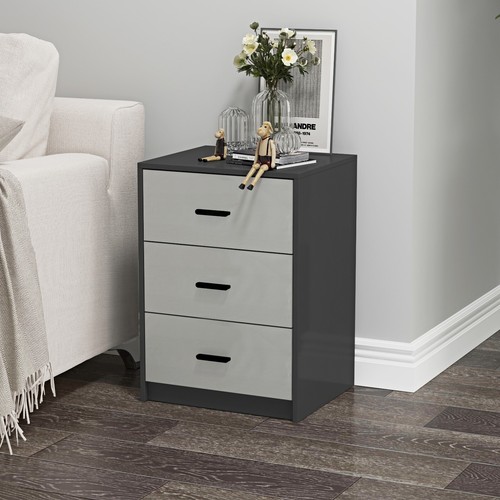 3 Drawer Wooden Bedroom Bedside Cabinet Furniture Storage Nightstand Side Table - Picture 60 of 130