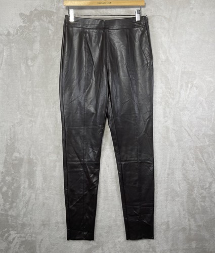 Topshop Pants Jeans Womens Size 8 Brown Faux Leather Vegan Skinny Ankle Stretch