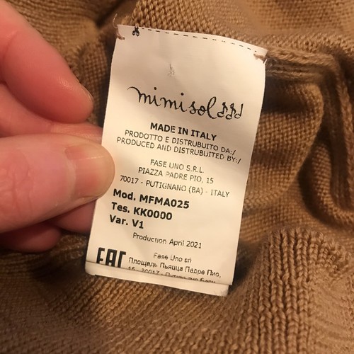 Mimisol Made In Italy GIRLS Sz 16 Sweater Like Womens S Wednesday Addams Collar - Picture 11 of 12