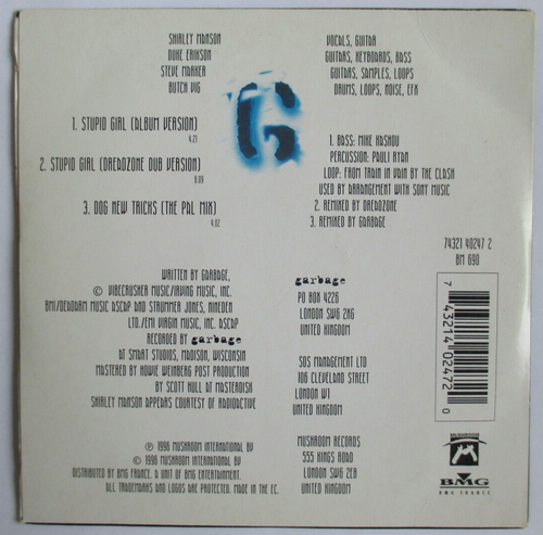 Garbage - France Single CD " Stupid Girl " - Picture 2 of 3
