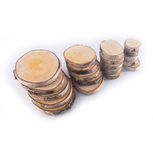 Wood Log Slices | 5 Sizes | Blank Tree Discs Bark Pieces DIY Circles Crafts - Picture 3 of 34
