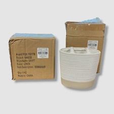 Avanti White Drift Lines Textured Ribbed Ceramic Toothbrush Holder