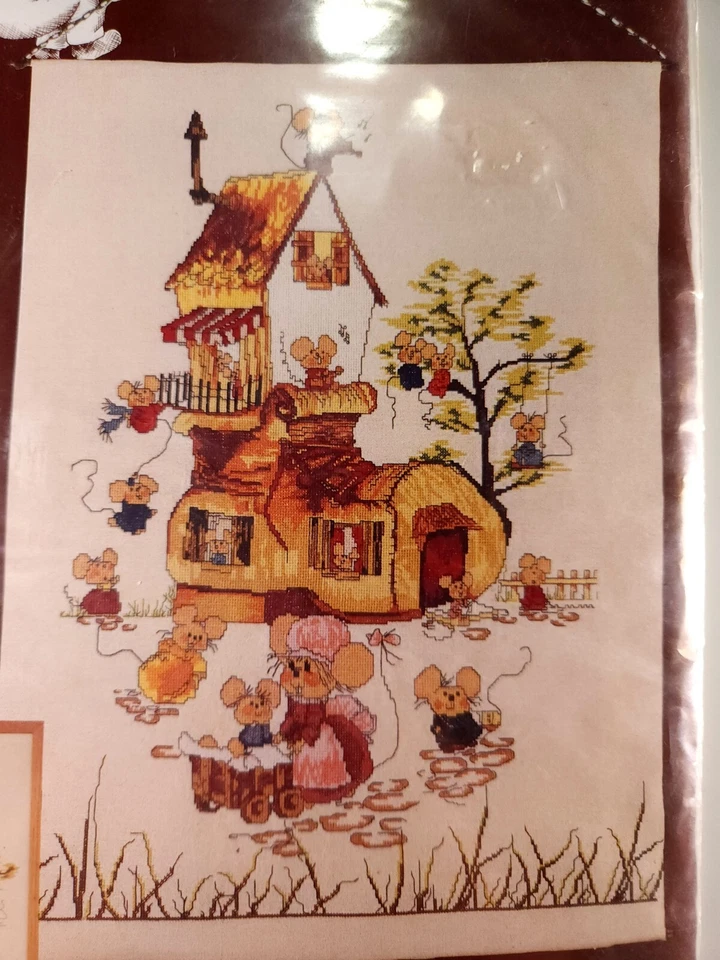 Nuevo Kit Punto de Cruz Lanarte Vintage DMC Ratones en la Casa 33388 18"" X 25"" Foto 3 de 4