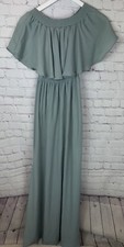 SHOW ME YOUR MUMU Womens' Green Sage Off-the-Shoulder Long Dress Size XXS