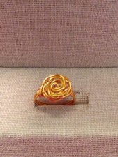 Handmade elegant wire wrapped yellow gold over copper rose ring size 5.5 copper
