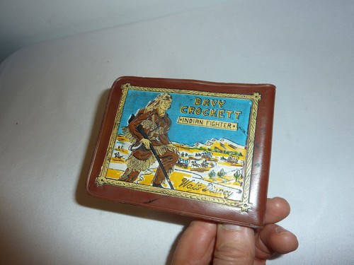 Vintage Walt Disney Davy Crockett Vinyl Wallet Indian Fighter w/ Compartments - Picture 4 of 4
