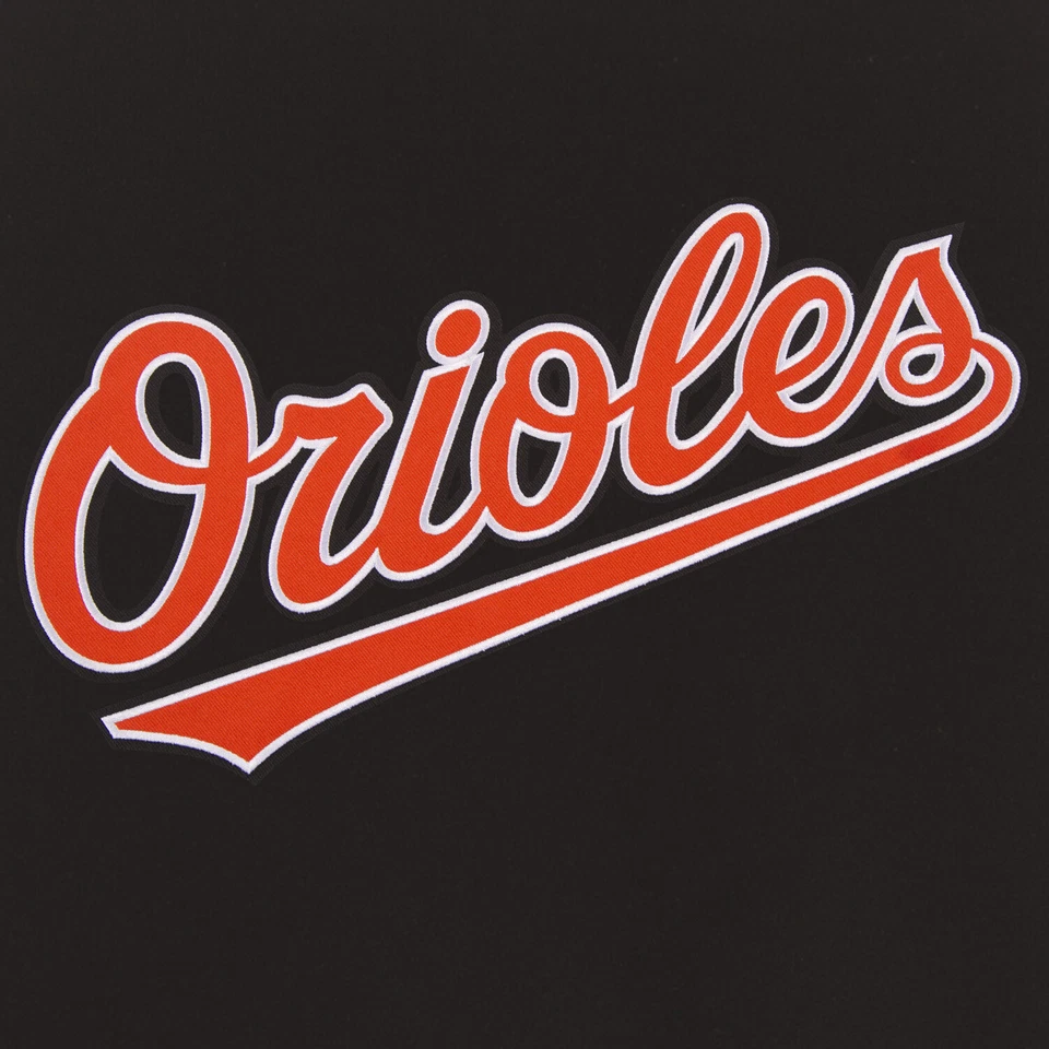 MLB Baltimore Orioles Reversible Fleece Jacket PVC Sleeves Embroidered Logos - Image 2 of 4