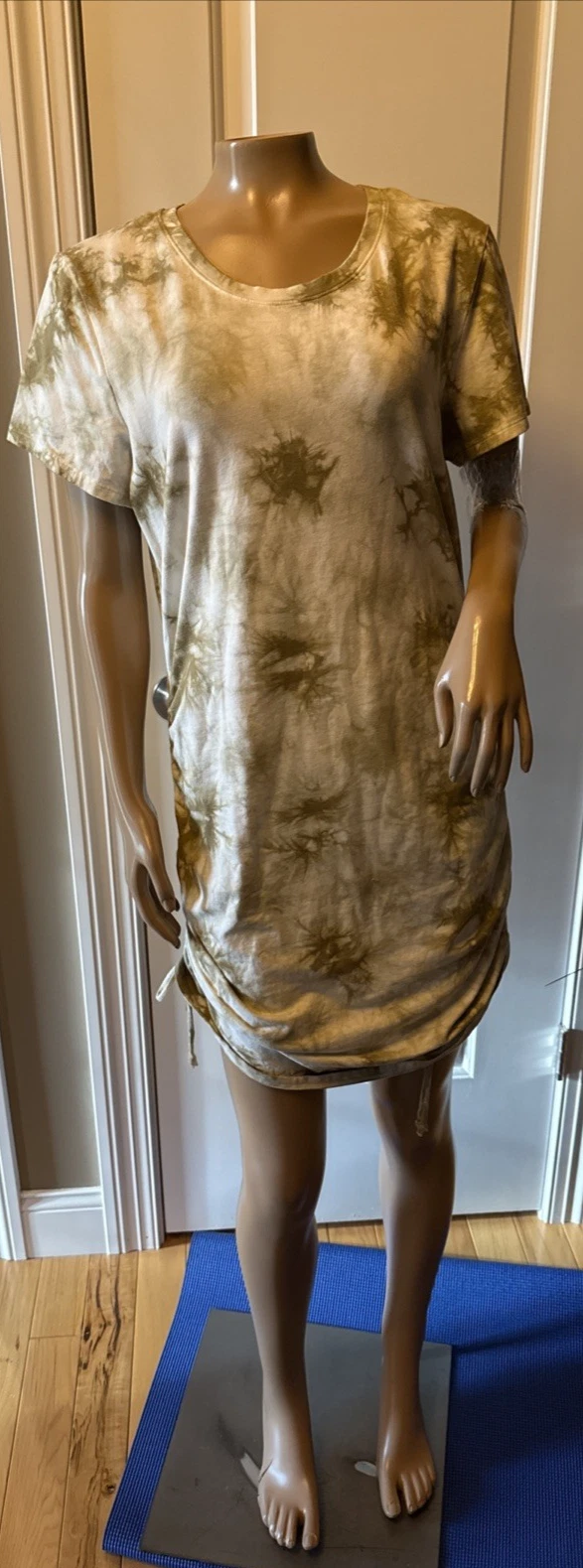 UNDERCOVER Abito VS ROSA increspato lati tie dye taglia XL spiaggia casual resort multi nuovo con etichette