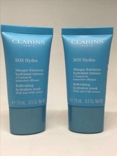 2 X CLARINS Sos Hydra Refreshing Hydration Mask With Leaf of the Extract 0.5 oz