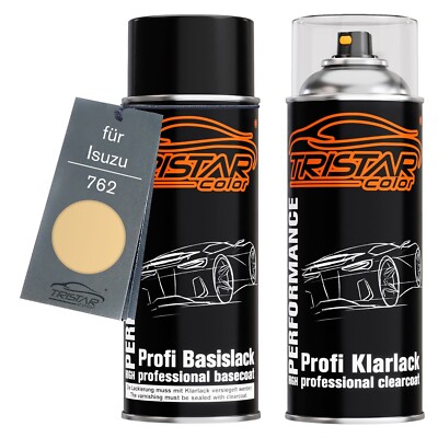 Autolack Spraydosen Set für Isuzu 762 Desert Yellow Bamboo Beige Basis Klarlack