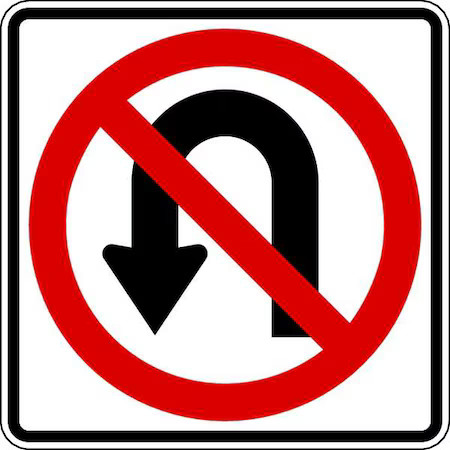 Lyle R3-4-24Ha No U-Turn Traffic Sign, 24 In Height, 24 In Width, Aluminum,