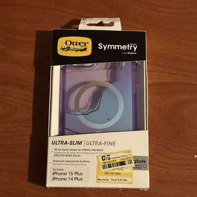 OtterBox Symmetry MagSafe Case iPhone 15 Plus/14 Plus Purple Clear Ultra Slim
