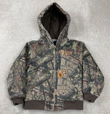 Carhartt Camo Jacket Youth XS 6 Mossy Oak Duck Canvas Full Zip Hooded Insulated