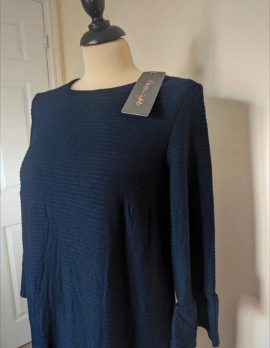 Phase Eight RRP £89 BNWT Farah navy dress midnight flares sleeves size 12 L - Picture 4 of 8