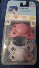 MAM Rose Pink Self-Sterilizing Silicone Pacifier Pack of 2 for Babies 0-6 Months