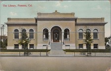 The Library Pomona CA 1910s Public Beaux Arts Postcard