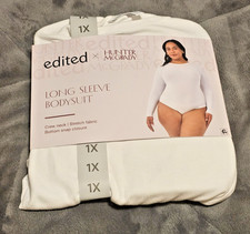 Edited Long Sleeve BodySuit White Womens Size XL