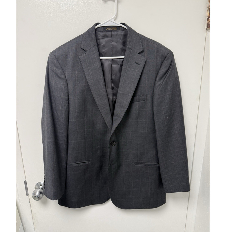Jos. A. Bank Reserve Gray Wool Suit Jacket Tailored Fit 43R