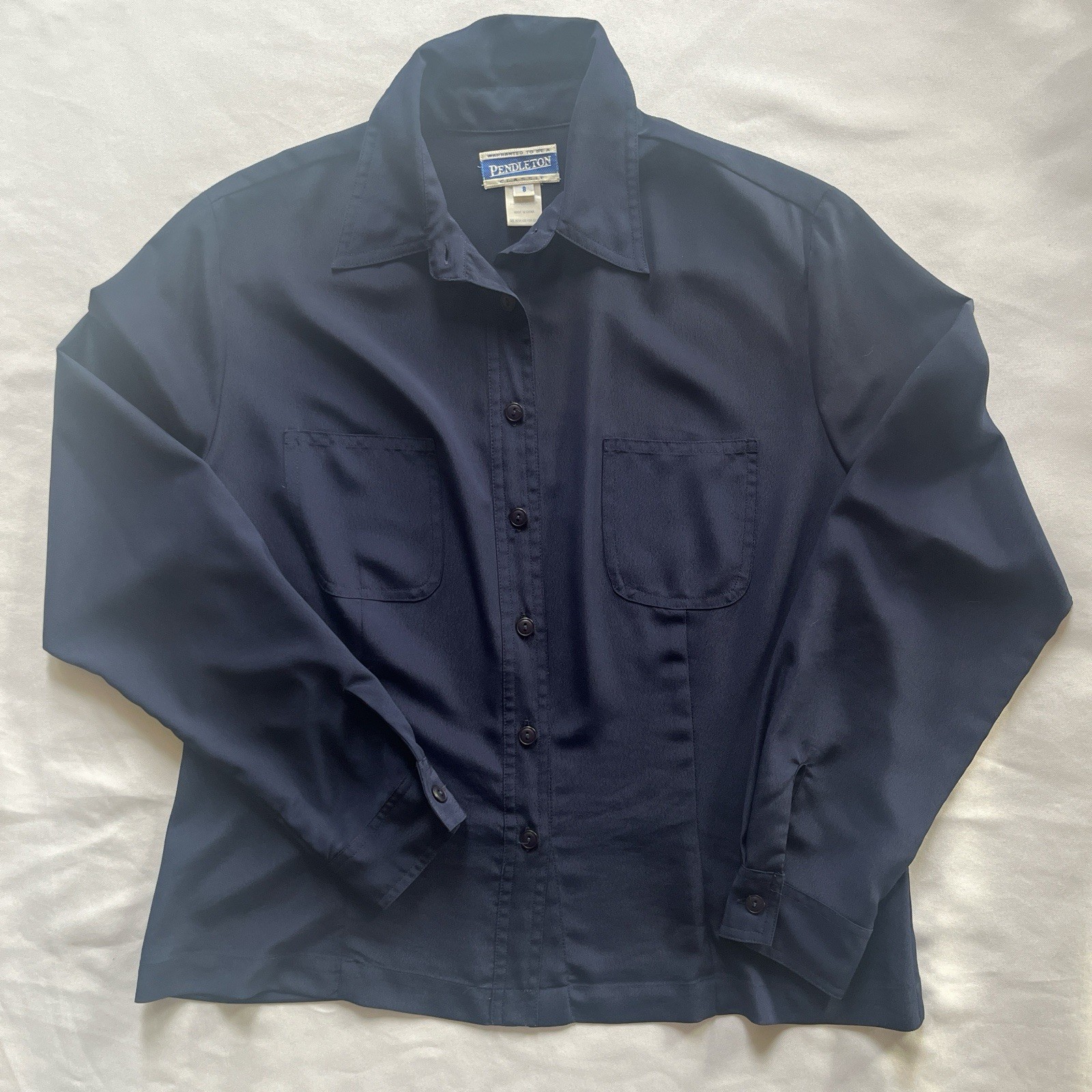 Pendleton Women’s Navy Blue Polyester Button Up S… - image 1