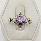 STUNNING .925 Vintage Sterling Silver Estate Ring Size 7.5 with Pink Stone