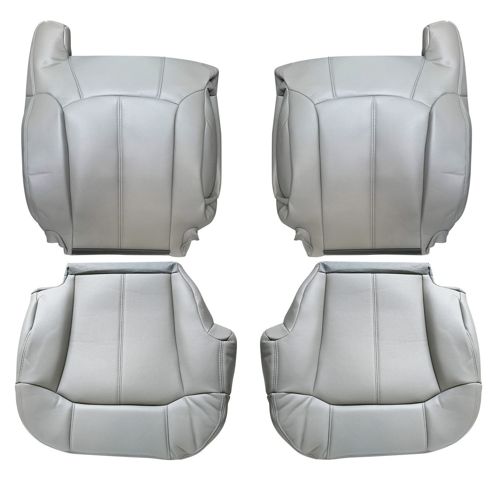Leather Seat Cover Gray For  Chevy Silverado GMC Sierra 99-02 Direct Replacement