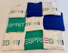 Esprit Women's Logo-Multicolor Sweatshirt Crewneck Cream RETRO-New With Tags