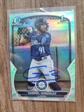 Gabriel Gonzalez Signed 2023 1st Bowman Baseball Card BP-133 Twins Glow Refracto