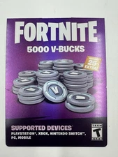Fortnite 5000 V-Bucks Gift Card - NEW UNUSED all devices EPIC FORTNITE V BUCKS