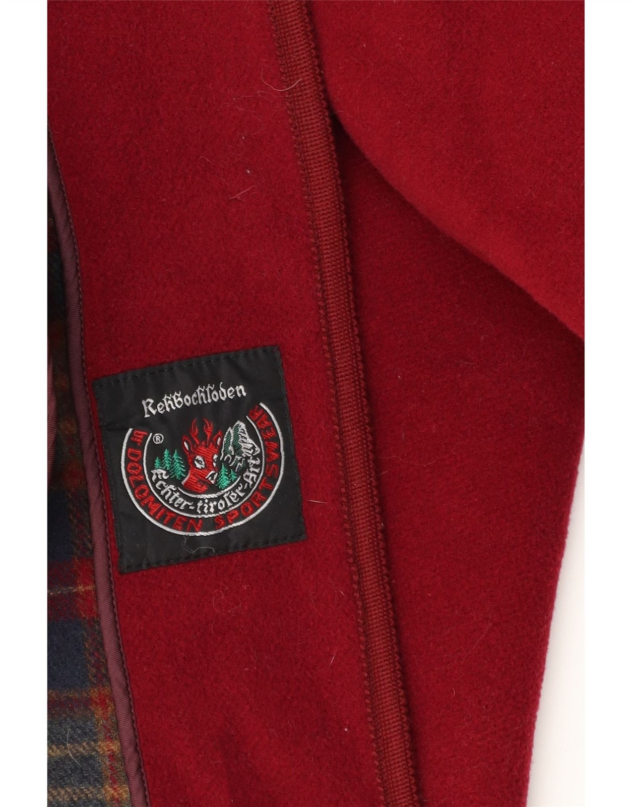 DOLOMITEN Womens Hooded Overcoat UK 16 Large Burgundy Wool AR01 image 3