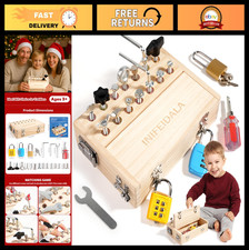 Montessori Busy Board for Toddlers 3  Wooden Sensory Latches  Tools  STEM Ed