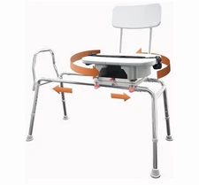 Eagle Health 77663 Snap-n-Save Sliding Shower Chair -Transfer Bench w Cut Out