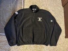 Men s Vintage Champion Pittsburgh Steelers Sweatshirt Black 1/4 Zip Pullover L